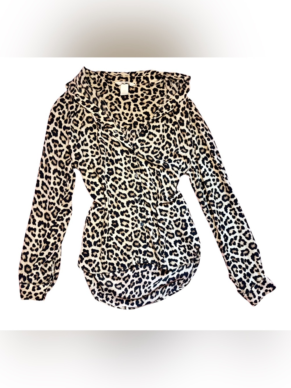 Leopard Print Button-Up Blouse